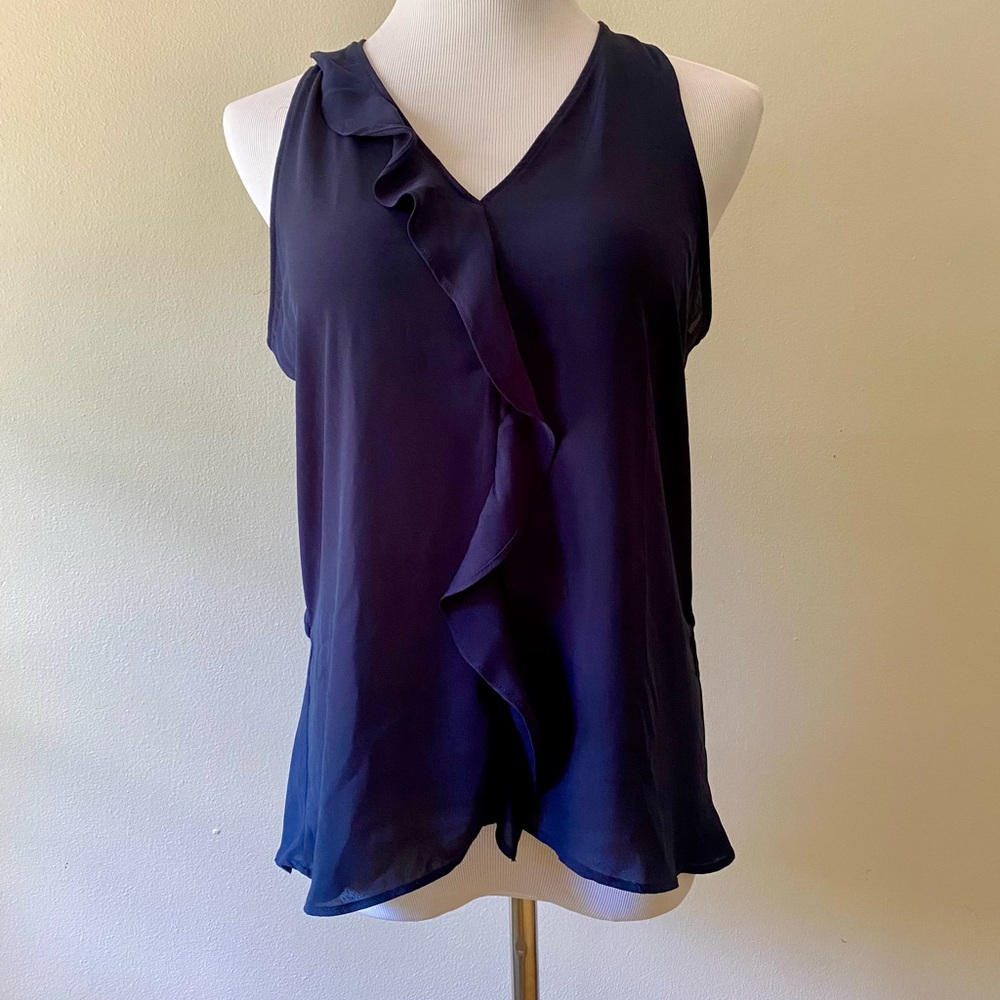 COPY - Banana Republic Navy Ruffle Tank/sleeveless